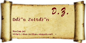 Dús Zoltán névjegykártya