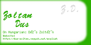 zoltan dus business card